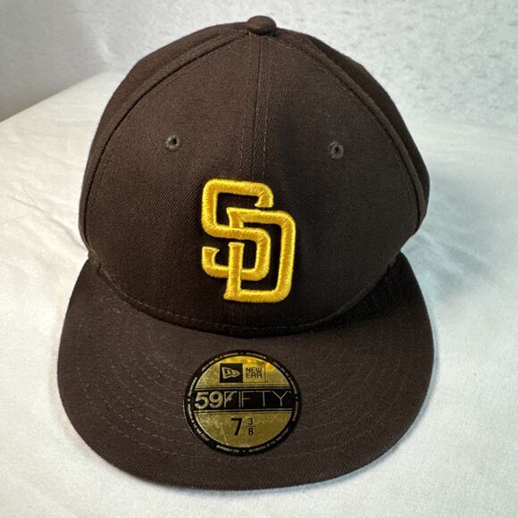 San Diego Padres Snapback Hat Cap 2020 MLB New Era 59fifty Flat Brim Brown - Picture 1 of 7